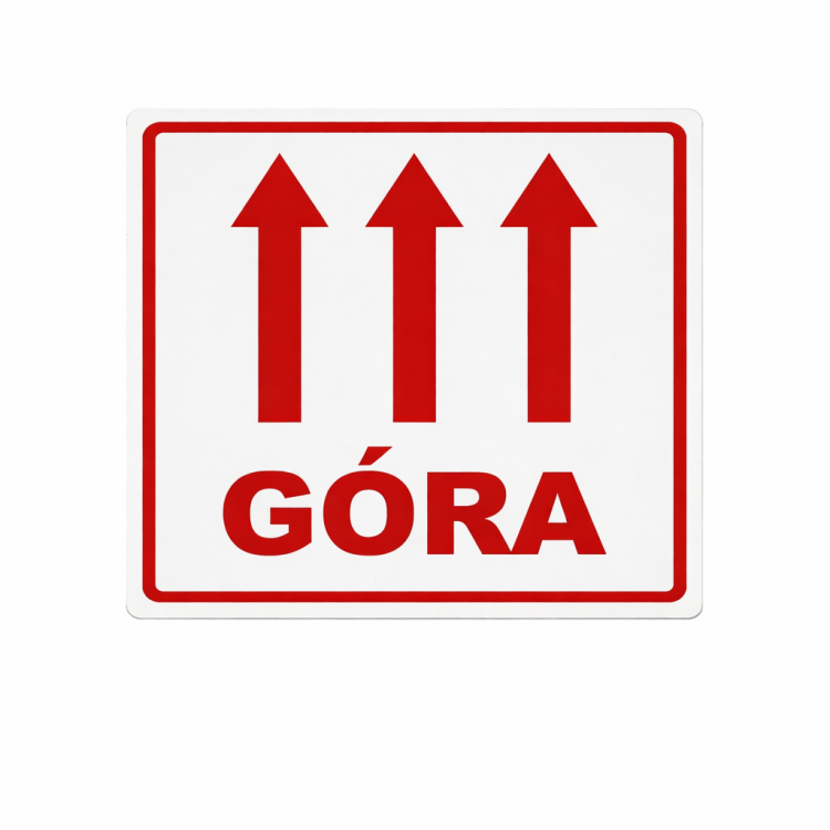 Etykieta "GÓRA" 50x50mm 100 sztuk
