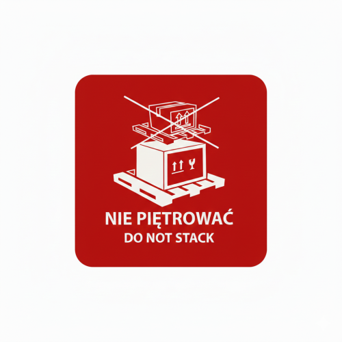 Etykieta "Nie piętrować" 70x70mm 100 sztuk