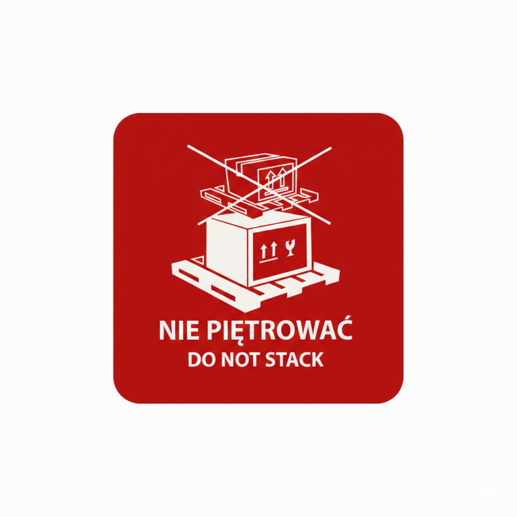 Etykieta "Nie piętrować" 70x70mm 100 sztuk