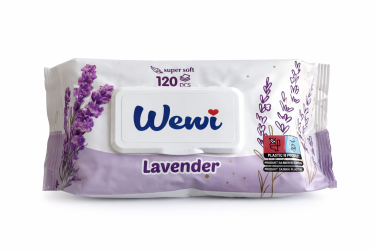 Chusteczki nawilżane Wewi Lawenda 120 sztuk