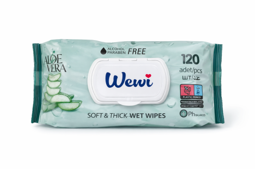 Chusteczki nawilżane Wewi Aloes 120 sztuk